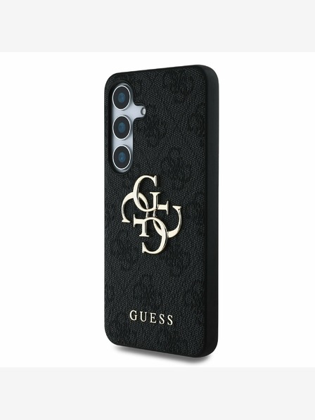 Guess PU 4G Metal Logo Zadní Kryt pro Samsung Galaxy S25 Grey Carcasa de telefon