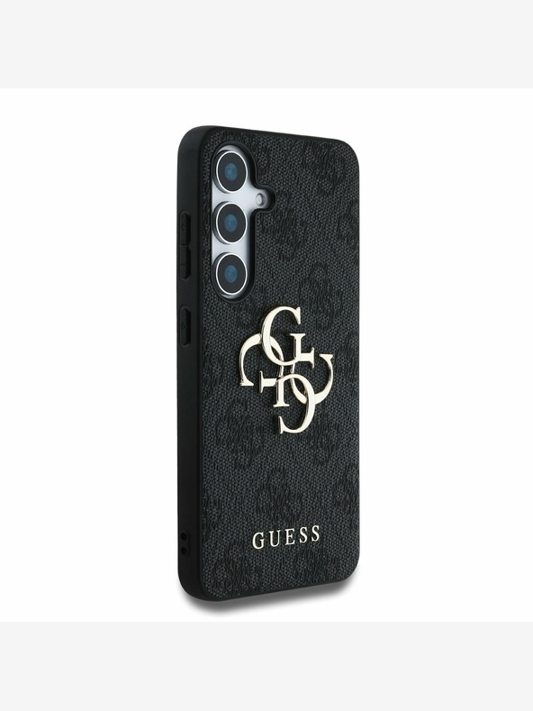 Guess PU 4G Metal Logo Zadní Kryt pro Samsung Galaxy S25 Grey Carcasa de telefon