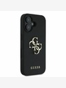 Guess Guess PU Grained 4G Metal Logo Back Cover pentru iPhone 16 negru