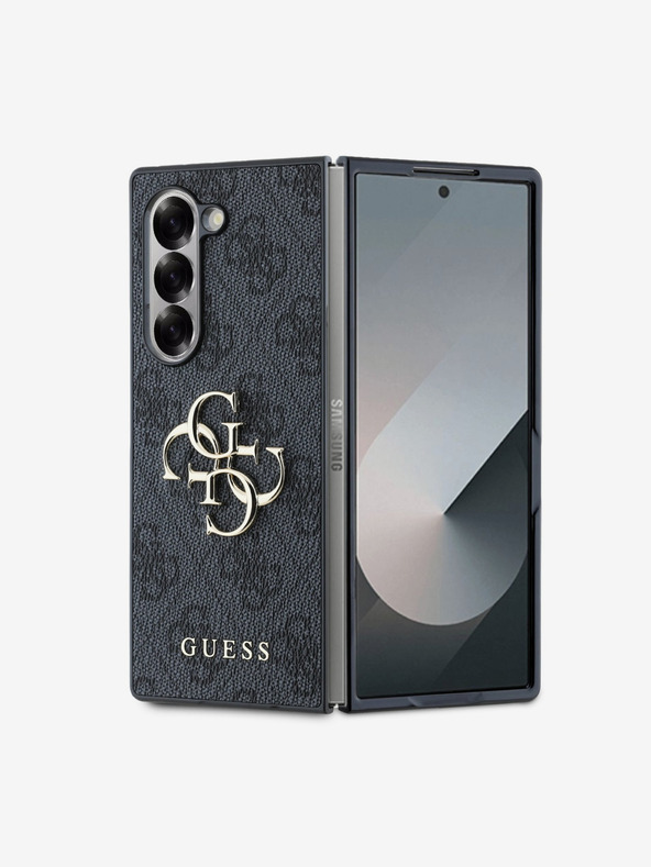 Guess Guess PU 4G Metal Logo Back Cover pentru Samsung Galaxy Z Fold 6 Grey