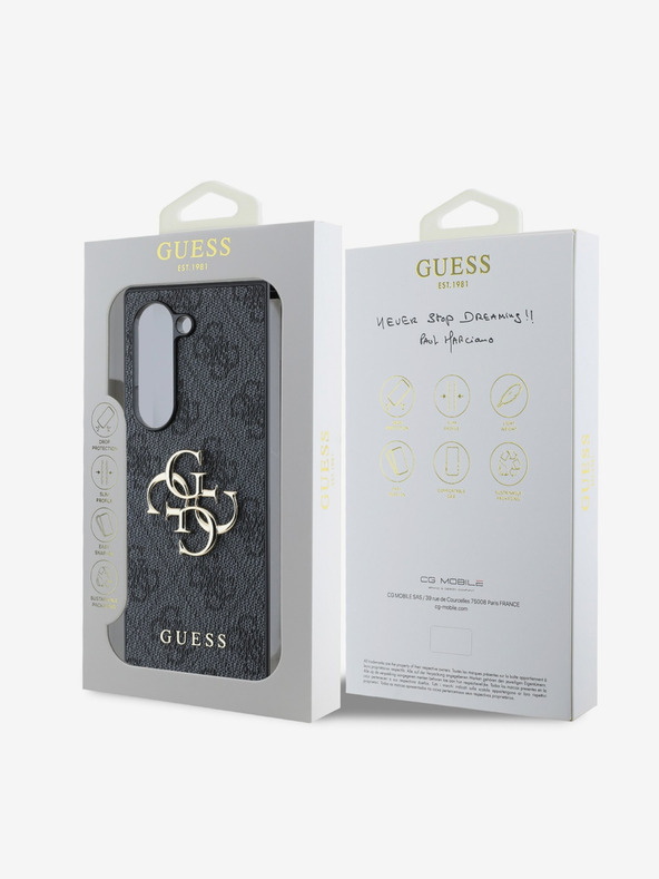 Guess Guess PU 4G Metal Logo Back Cover pentru Samsung Galaxy Z Fold 6 Grey