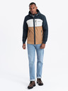 Ombre Clothing Jachetă sport ușoară colorată pentru bărbați cu fleece maro Ombre Clothing