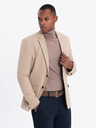Ombre Clothing Blazer elegant pentru bărbați din amestec de lână bej de la Ombre Clothing