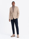 Ombre Clothing Blazer elegant pentru bărbați din amestec de lână bej de la Ombre Clothing