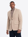 Ombre Clothing Blazer elegant pentru bărbați din amestec de lână bej de la Ombre Clothing