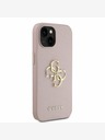 Guess Guess PU Grained 4G Metal Logo Back Cover pentru iPhone 15 roz