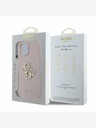 Guess Guess PU Grained 4G Metal Logo Back Cover pentru iPhone 15 roz