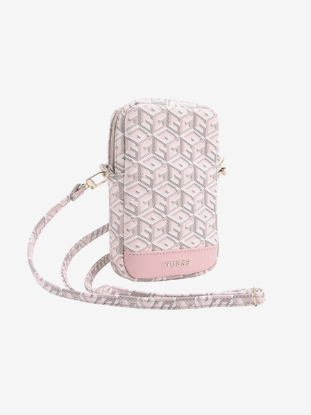 Guess Geantă pentru telefon Guess PU G Cube cu fermoar roz