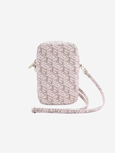 Guess Geantă pentru telefon Guess PU G Cube cu fermoar roz