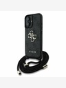 Guess Guess PU 4G Metal Logo Crossbody Strap Back Cover pentru iPhone 16 negru