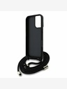 Guess Guess PU 4G Metal Logo Crossbody Strap Back Cover pentru iPhone 16 negru