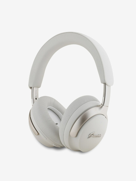 Guess Guess PU Leather Script Logo ANC/ENC Căști fără fir alb