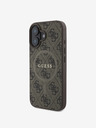 Guess Guess PU Leather 4G Colored Ring MagSafe Back Cover pentru iPhone 16 Plus maro
