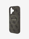Guess Guess PU Leather 4G Colored Ring MagSafe Back Cover pentru iPhone 16 Plus maro
