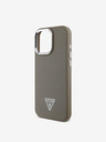 Guess Guess PU Grained Triangle Logo Back Cover pentru iPhone 16 Pro Max Brown