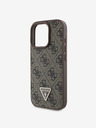 Guess Guess PU 4G Strass Triangle Metal Logo Back Cover pentru iPhone 16 Pro Max Brown