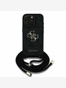 Guess Guess PU 4G Metal Logo Crossbody Strap Back Cover pentru iPhone 15 Pro Max Black