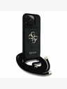 Guess Guess PU 4G Metal Logo Crossbody Strap Back Cover pentru iPhone 15 Pro Max Black