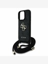 Guess Guess PU 4G Metal Logo Crossbody Strap Back Cover pentru iPhone 15 Pro Max Black