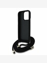Guess Guess PU 4G Metal Logo Crossbody Strap Back Cover pentru iPhone 15 Pro Max Black