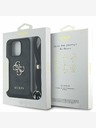 Guess Guess PU 4G Metal Logo Crossbody Strap Back Cover pentru iPhone 15 Pro Max Black