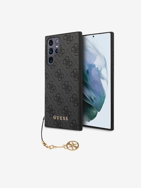 Guess 4G Charm Zadní Kryt pro Samsung Galaxy S24 Ultra Grey Carcasa de telefon