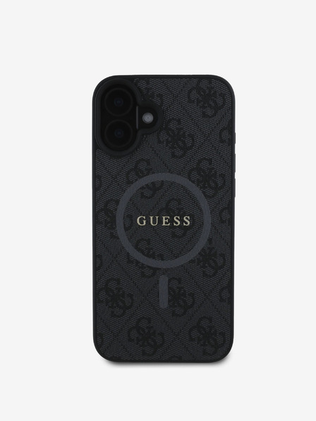 Guess Guess PU Leather 4G Colored Ring MagSafe Back Cover pentru iPhone 16 negru