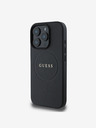 Guess Guess PU Grained Classic Logo MagSafe Back Cover pentru iPhone 16 Pro Negru