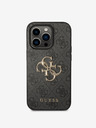 Guess Guess PU 4G Metal Logo Back Cover pentru iPhone 15 Pro Max Grey