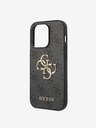 Guess Guess PU 4G Metal Logo Back Cover pentru iPhone 15 Pro Max Grey