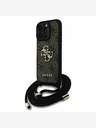 Guess Guess PU PU 4G Metal Logo Crossbody Strap Back Cover pentru iPhone 16 Pro Brown