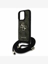 Guess Guess PU PU 4G Metal Logo Crossbody Strap Back Cover pentru iPhone 16 Pro Brown
