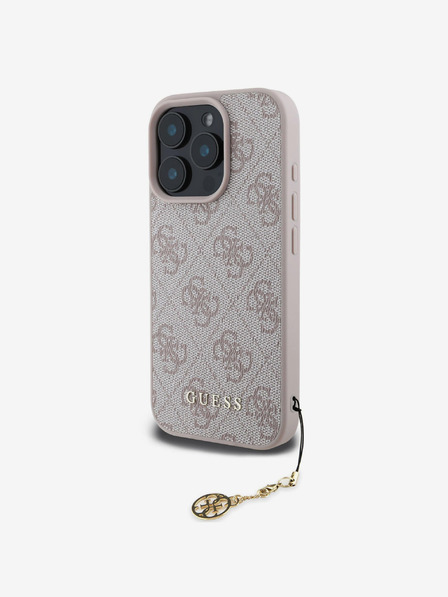 Guess Guess 4G Charm Back Cover pentru iPhone 16 Pro Max Tone on Tone roz