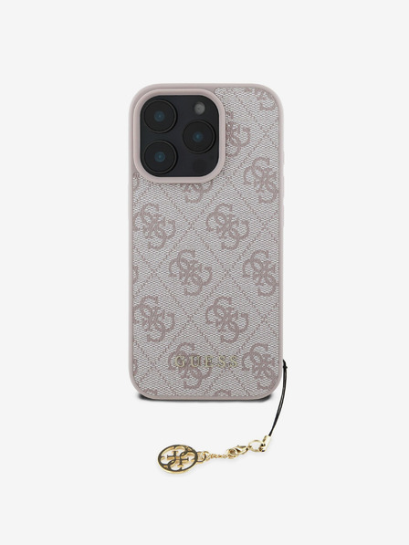Guess Guess 4G Charm Back Cover pentru iPhone 16 Pro Max Tone on Tone roz