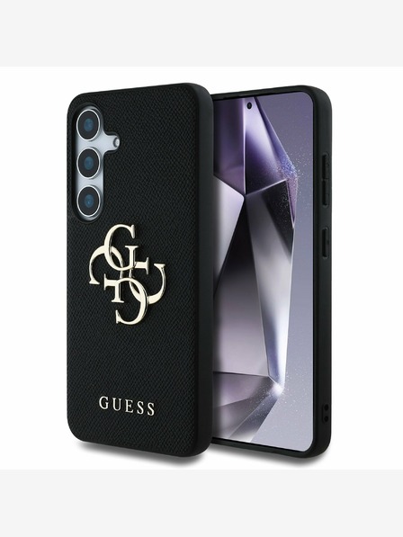 Guess Guess PU Grained 4G Metal Logo Back Cover pentru Samsung Galaxy S25 Negru