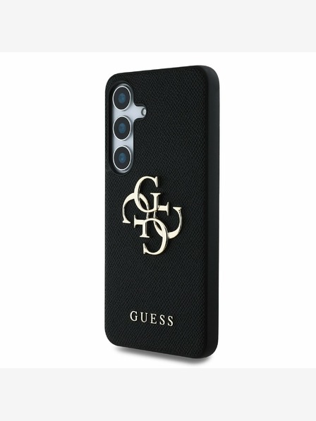 Guess Guess PU Grained 4G Metal Logo Back Cover pentru Samsung Galaxy S25 Negru
