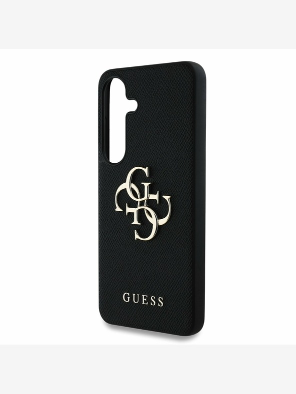 Guess Guess PU Grained 4G Metal Logo Back Cover pentru Samsung Galaxy S25 Negru