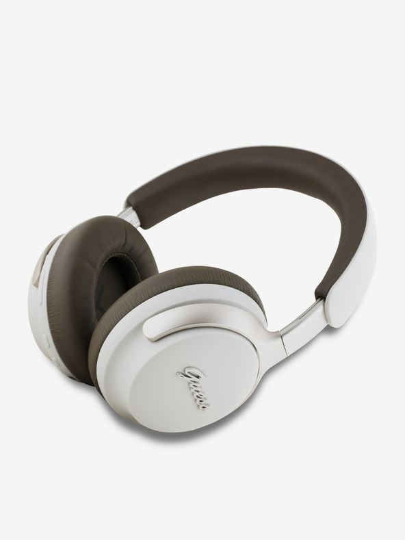 Guess Guess PU Leather Script Logo ANC/ENC Căști fără fir Bej