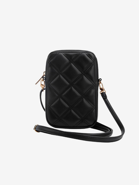 Guess Guess PU Quilted 4G Metal Logo Phone Bag with Zipper Negru