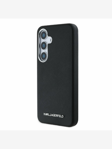 Karl Lagerfeld Karl Lagerfeld PU Saffiano Metal Logo and Frame Back Cover pentru Samsung Galaxy S25+ Negru