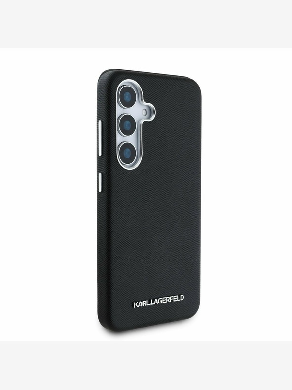 Karl Lagerfeld Karl Lagerfeld PU Saffiano Metal Logo and Frame Back Cover pentru Samsung Galaxy S25+ Negru