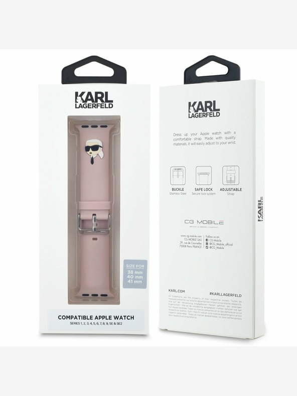Karl Lagerfeld Curea Karl Lagerfeld Karl Head NFT pentru Apple Watch 38/40/41 Roz