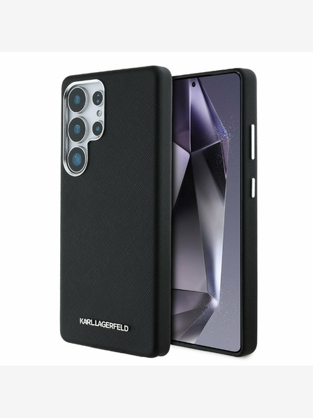 Karl Lagerfeld Karl Lagerfeld PU Saffiano Metal Logo și Frame Back Cover pentru Samsung Galaxy S25 Ultra Black