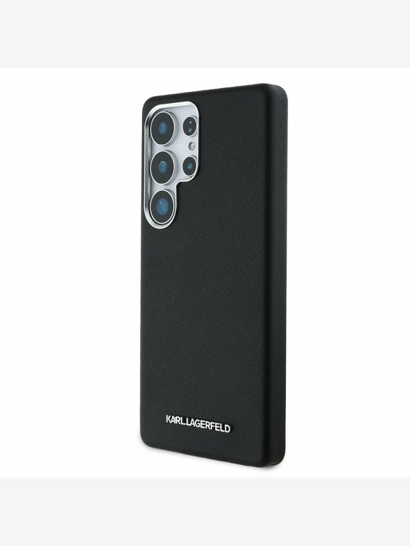 Karl Lagerfeld Karl Lagerfeld PU Saffiano Metal Logo și Frame Back Cover pentru Samsung Galaxy S25 Ultra Black