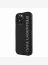 Karl Lagerfeld Karl Lagerfeld 3D Rubber Glitter Logo Back Cover pentru iPhone 15 Pro Max Negru