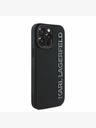Karl Lagerfeld Karl Lagerfeld 3D Rubber Glitter Logo Back Cover pentru iPhone 15 Pro Max Negru