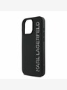 Karl Lagerfeld Karl Lagerfeld 3D Rubber Glitter Logo Back Cover pentru iPhone 15 Pro Max Negru