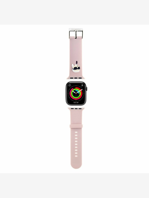 Karl Lagerfeld Curea Karl Lagerfeld Karl Head NFT pentru Apple Watch 42/44/45/46/49 Roz