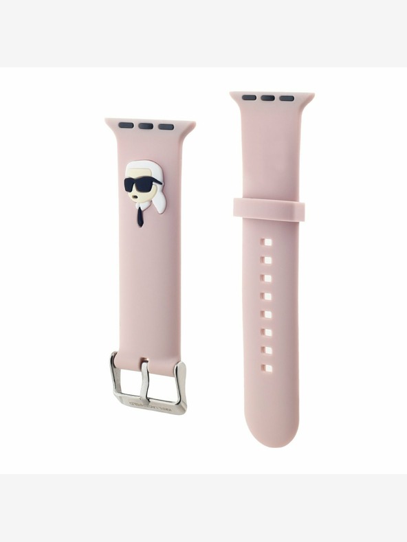 Karl Lagerfeld Curea Karl Lagerfeld Karl Head NFT pentru Apple Watch 42/44/45/46/49 Roz