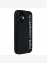Karl Lagerfeld Karl Lagerfeld 3D cauciuc Glitter Logo spate capac pentru iPhone 16 negru